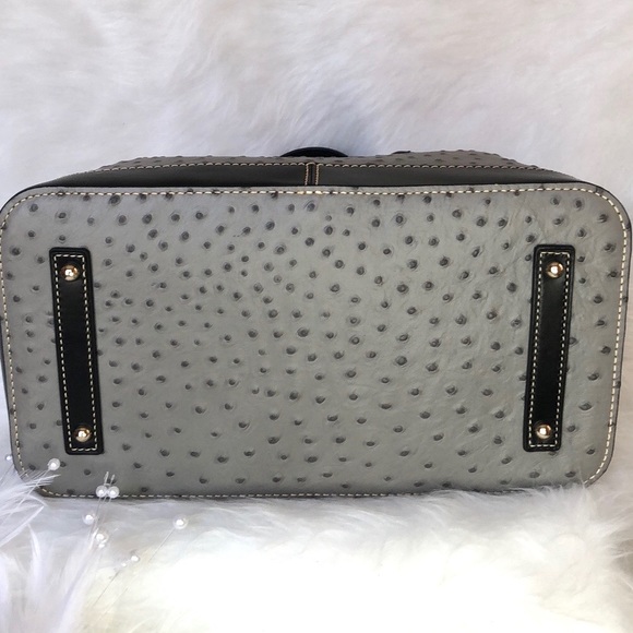 🖤New Dooney & Bourke 🖤Perry Ostrich Satchel Grey - Picture 5 of 6